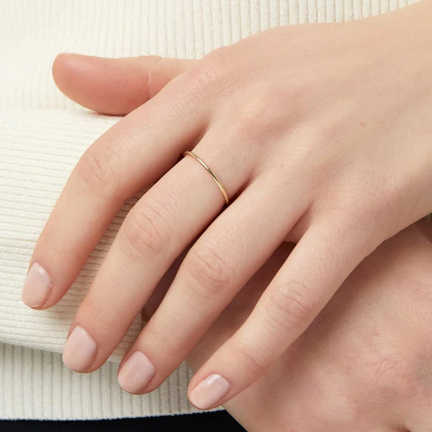 14K Gold Filled Band Rings - Set of 3 - Slim Rings for Women and Girls - Comfort Fit - Sizes 5 to 10