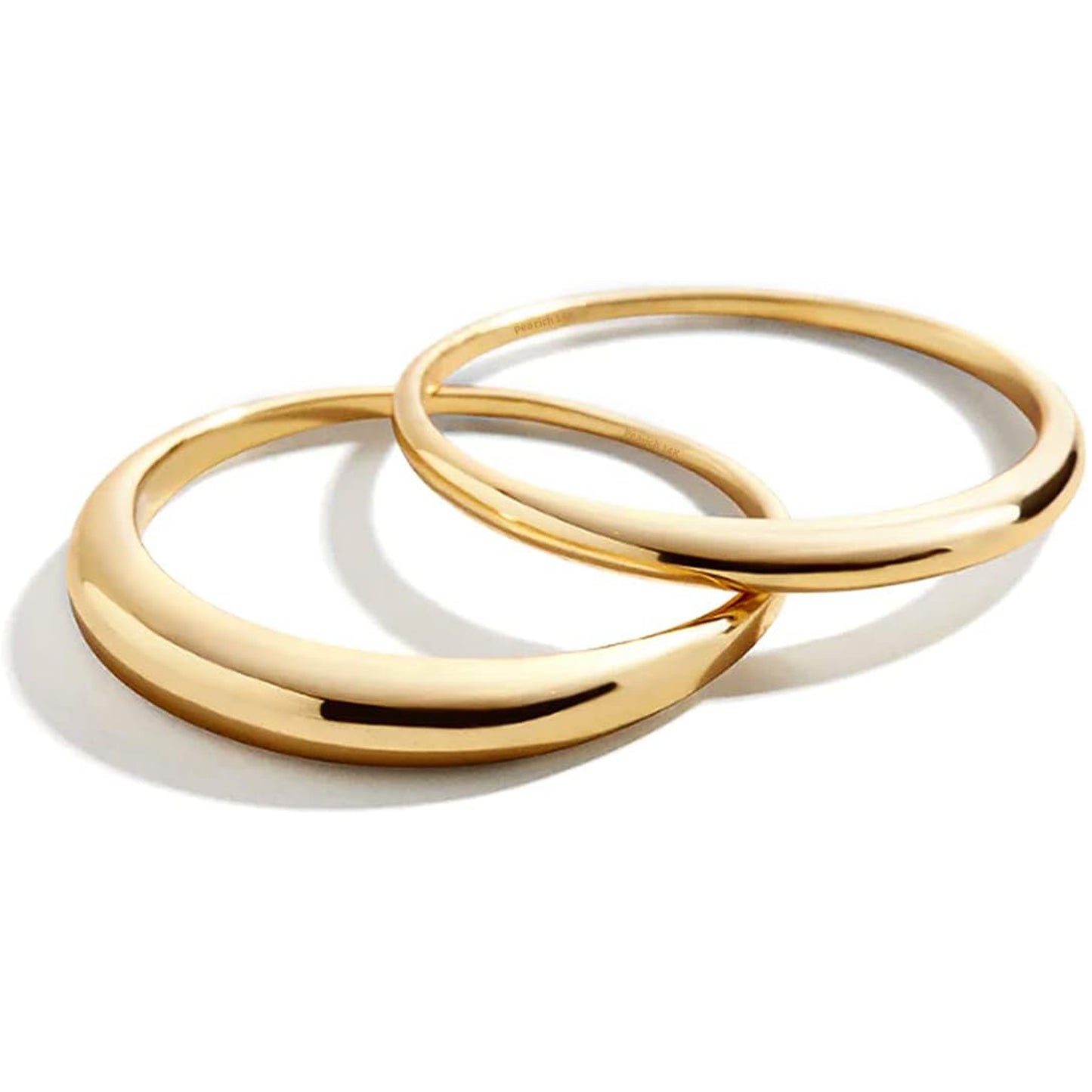 Gold Filled Band Rings - 2PCS - Thin Rings for Women and Girls - Comfort Fit - Sizes 5 to 10